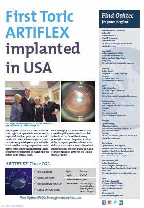 Ophtec Artiflex Toric Lens Implant by Andrew Shatz